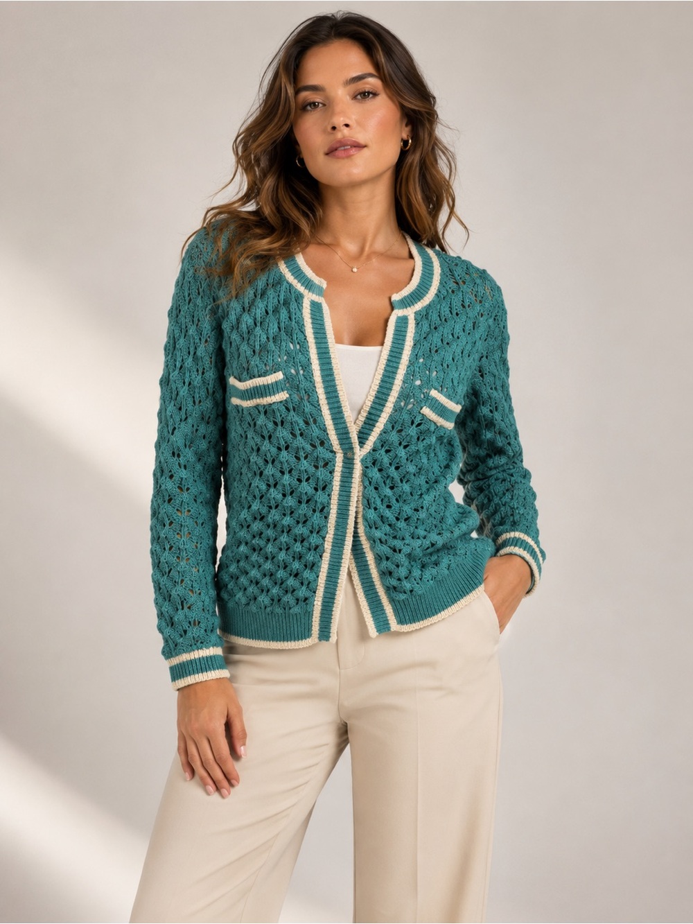 Heartloom green cardigan sz XS
